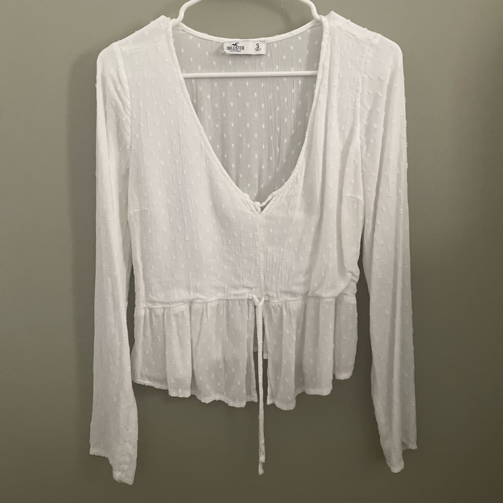 long sleeved flowy white top